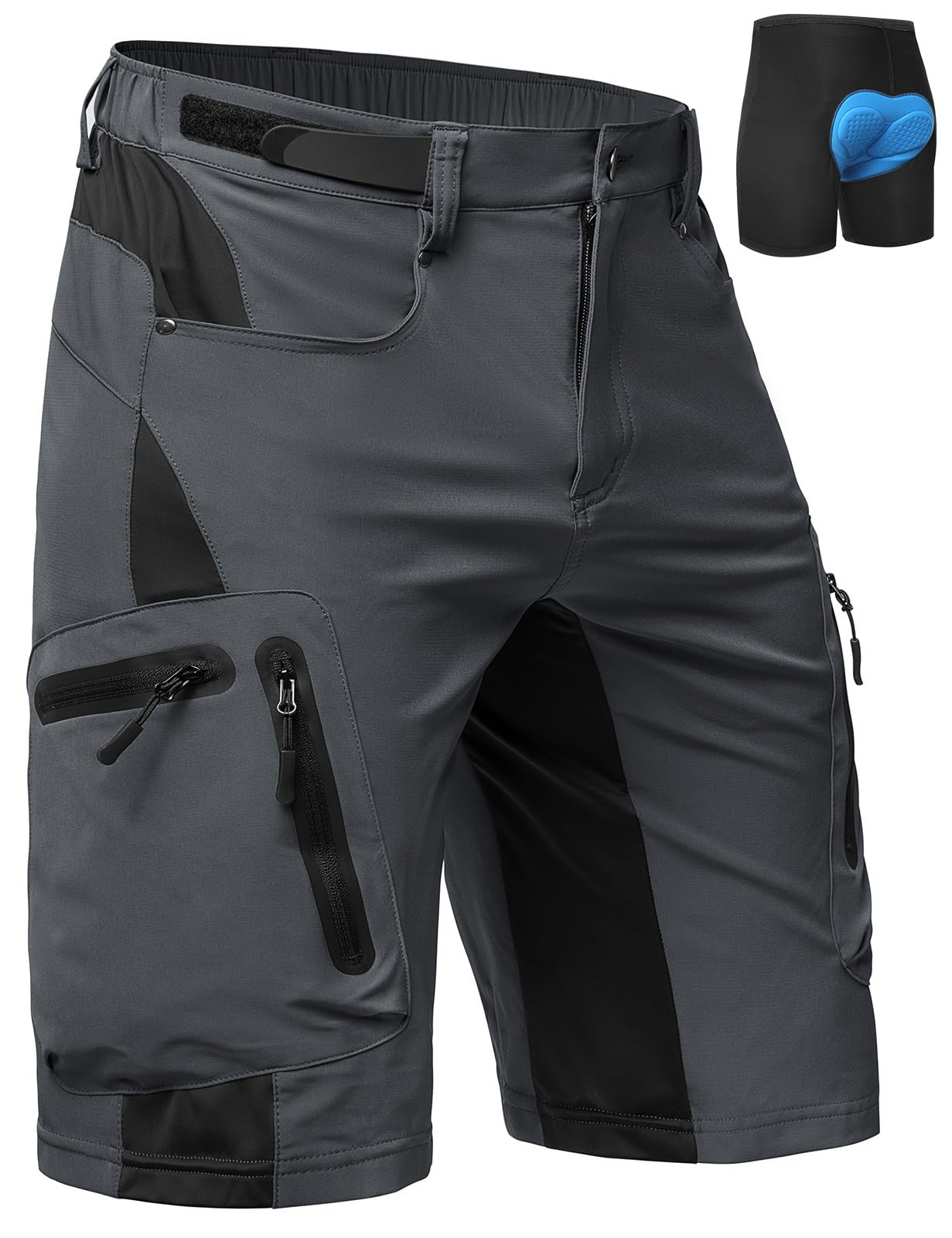 Cycorld MTB Hose Herren Radhose, Schnelltrocknend Mountainbike Hose Fahrradhose mit 4D Sitzpolster, Elastische Outdoor Sport Herren Radlerhose MTB Bike Shorts