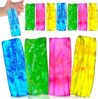 12 Pcs Water Wigglers Snake Toy Fidget Water Snake Trick Stress Toy Can't Hold Novelty Trick Slippery Tube for Home School Birthday Gifts, 4.33 x 1.57''(Lovely)