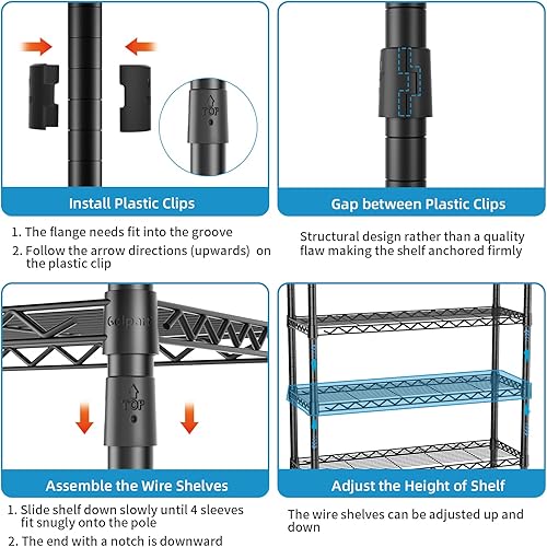 Vista 4 de Perchero organizador de ropa y almacenamiento para lavandería, resistente, portátil, para colgar ropa, ajustable, independiente, con estantes y Negro