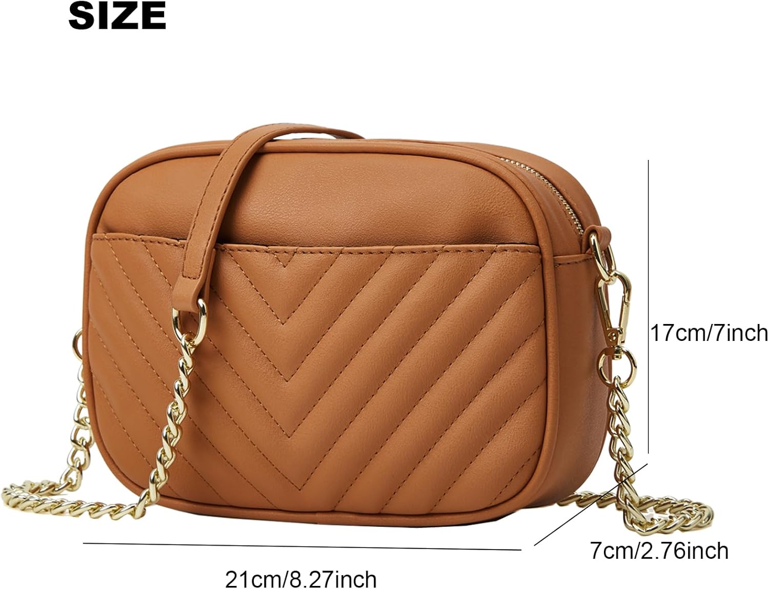 Rexmore Phone Crossbody Bag with Chain Strap, Lightweight Vegan Leather Shoulder Purse for women - Image 4