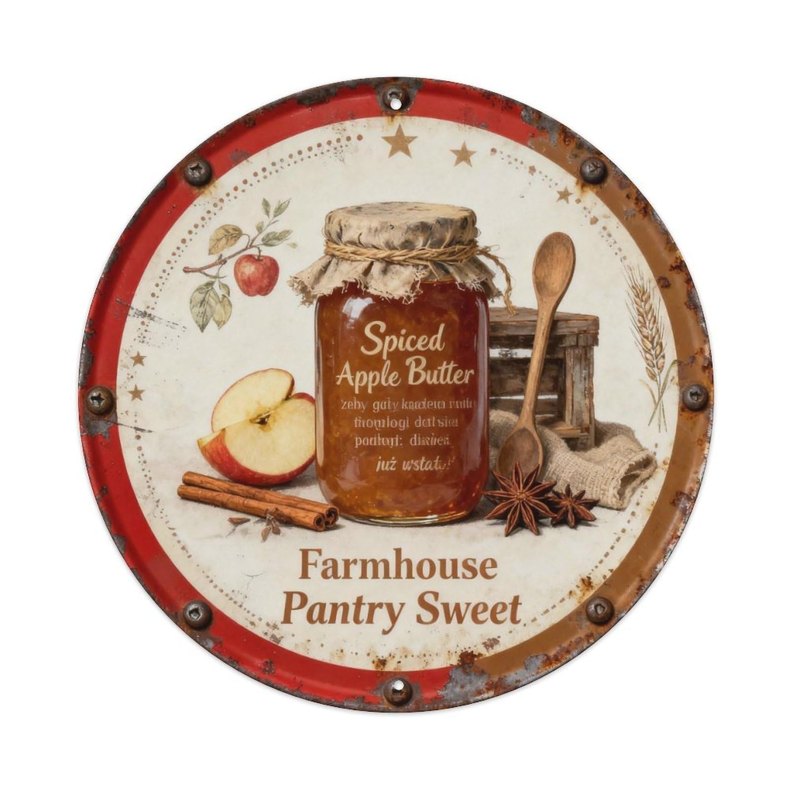 Spiced Apple Butter Metal Tin Sign Plaque