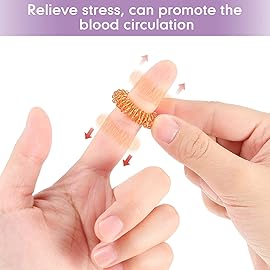 Blulu 30 Pieces Acupressure Rings Spiky Sensory Rings for Fingers Stress Relief Fidget Sensory Massager for Teens Adults (Pink, Orange, Purple)