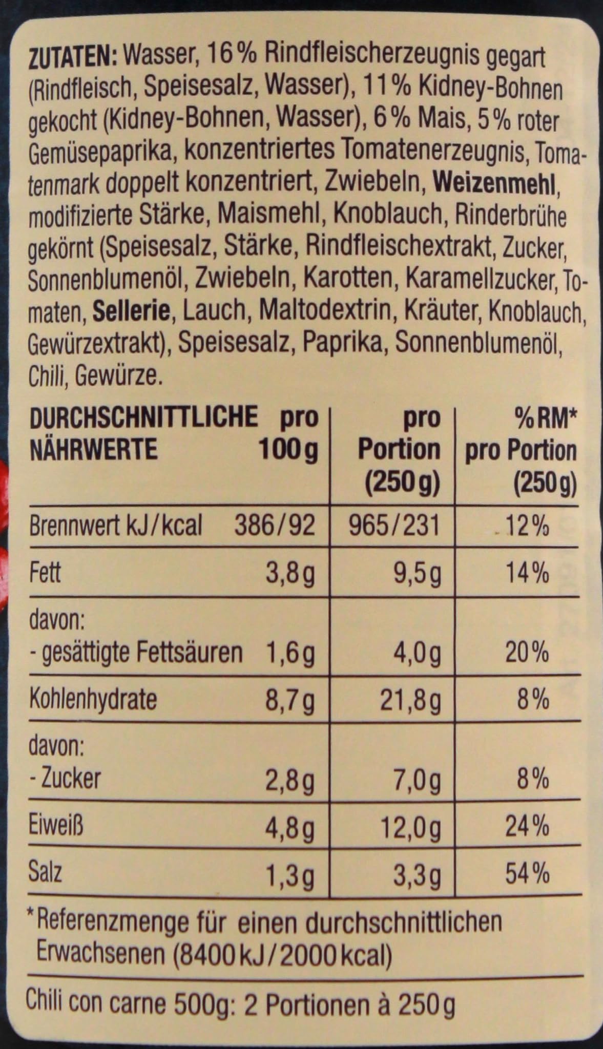 Herzstücke Chili Con Carne, 12er Pack (12 x 500g)