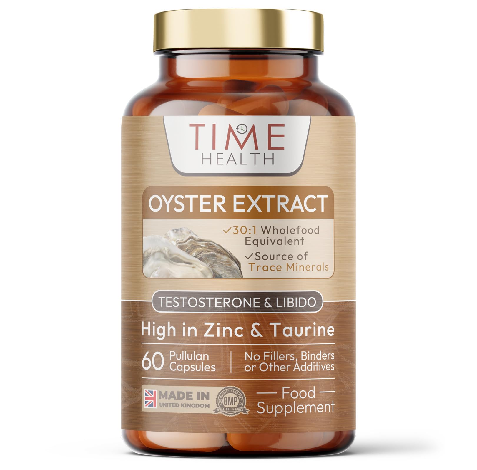 Oyster Meat Extract – Pure & Highly Concentrated – 18,000mg Whole Food Equivalent per Capsule – Zero Additives – Made in The UK to GMP Standards (60 Capsules)