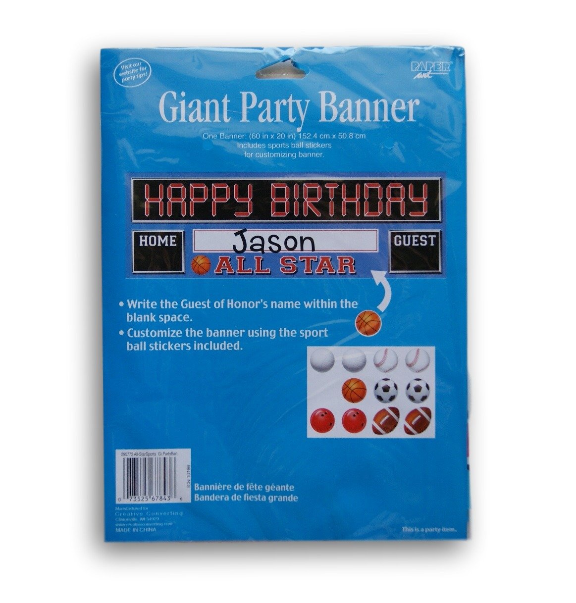 Banderole Happy Birthday All-Star Sports pour décoration d'anniversaire sur le thème du sport