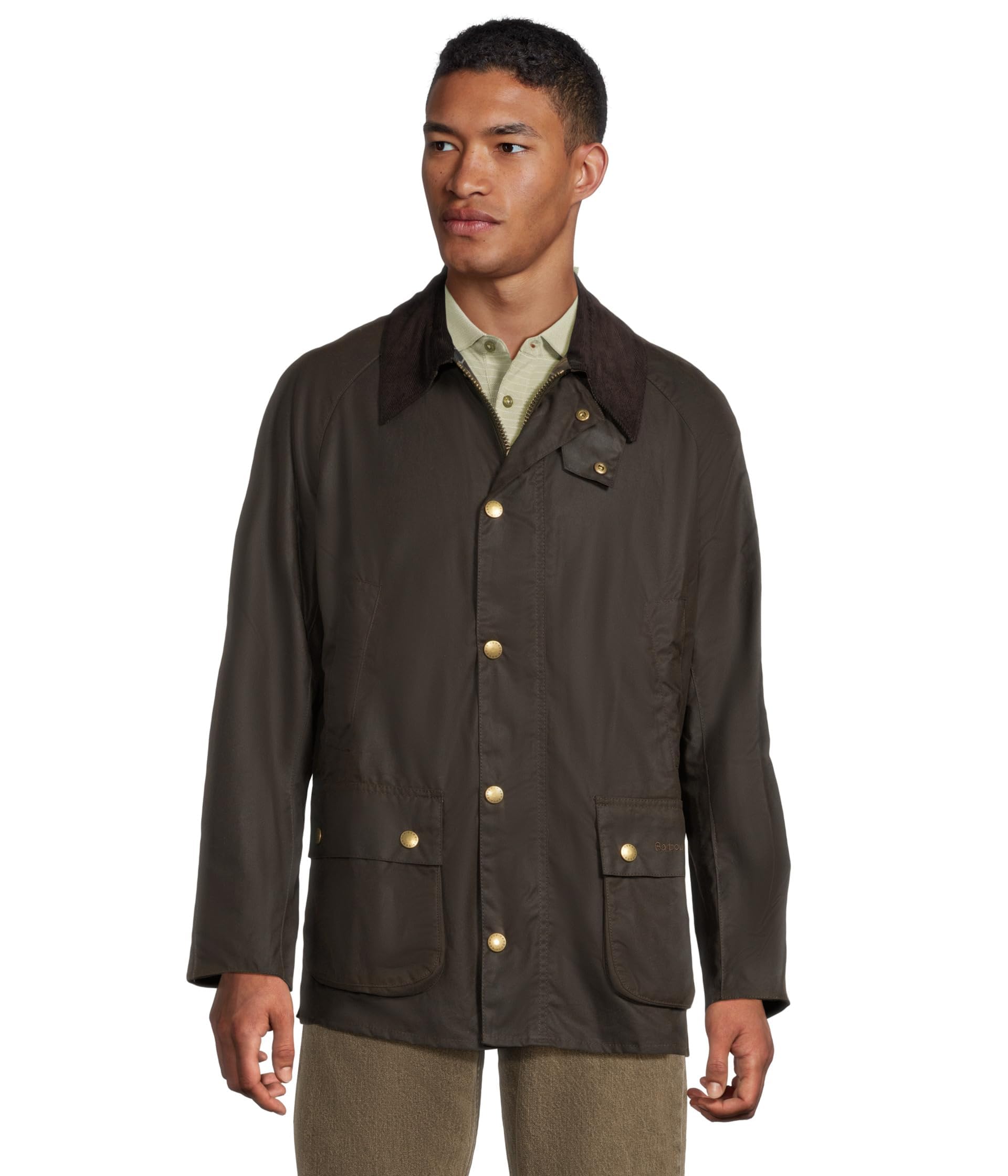 Barbour Ashby Waxed Jacket in Olive