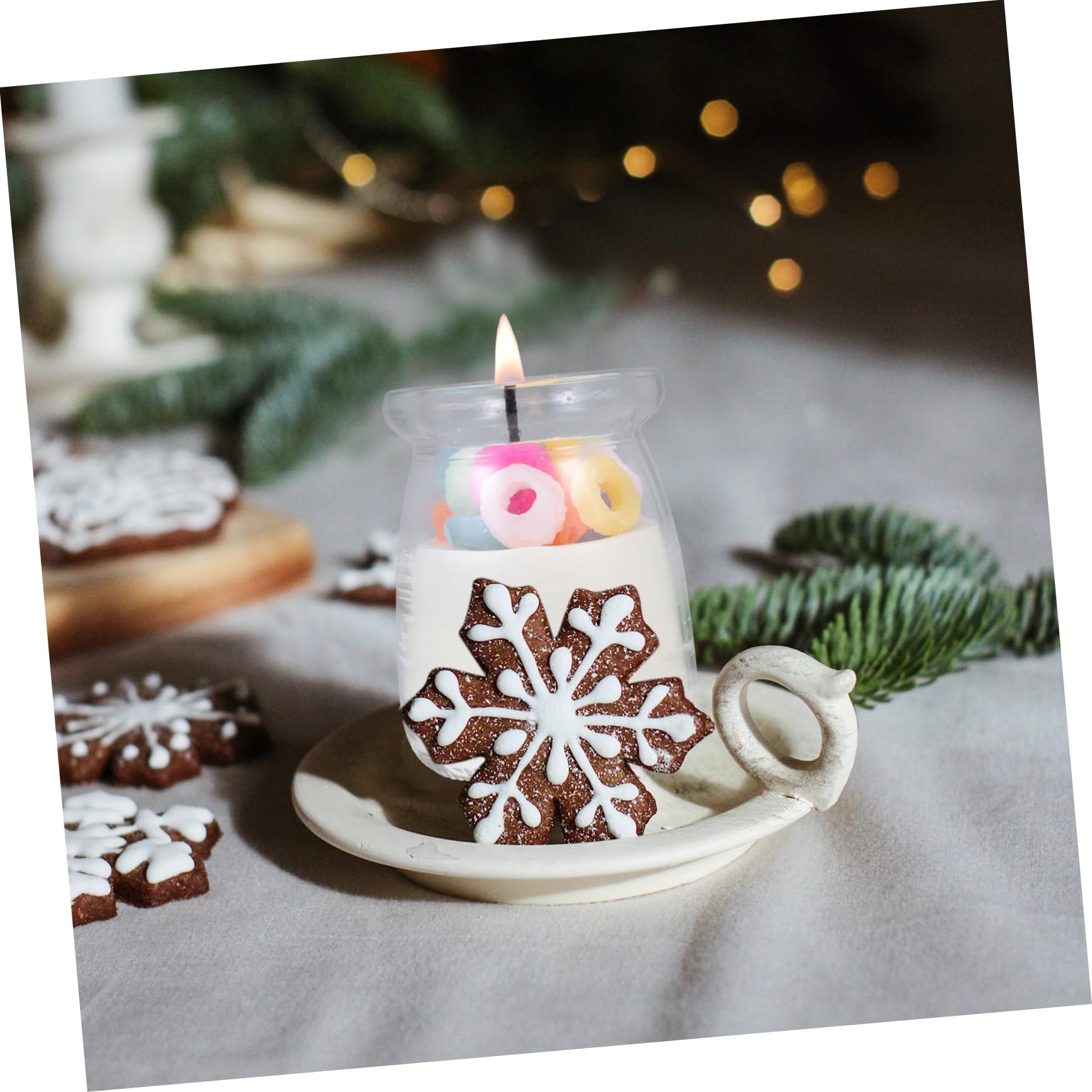 2 Stück Duftkerze im Donut Design Sojawachs mit Fruchtigem Oolong Aromatherapie Kerzenbecher für Partys und Festliche Anlässe