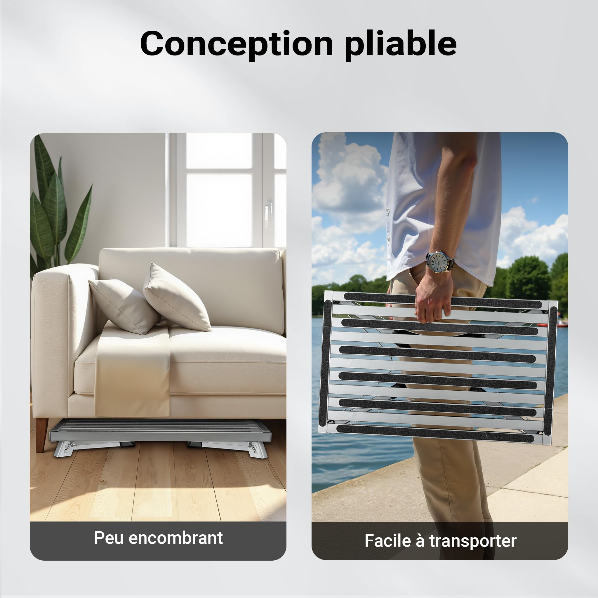 Wiltec Marchepied de Camping jusqu'à 150 kg Tabouret Pliable en Acier Échelle à 1 Marche