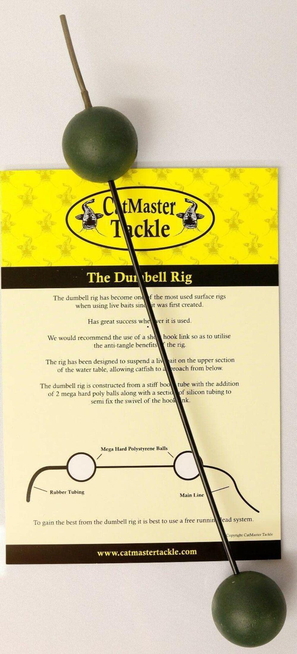 Catmaster Livebait Dumbell Rig Black Polyballs 350mm Catfish Carp