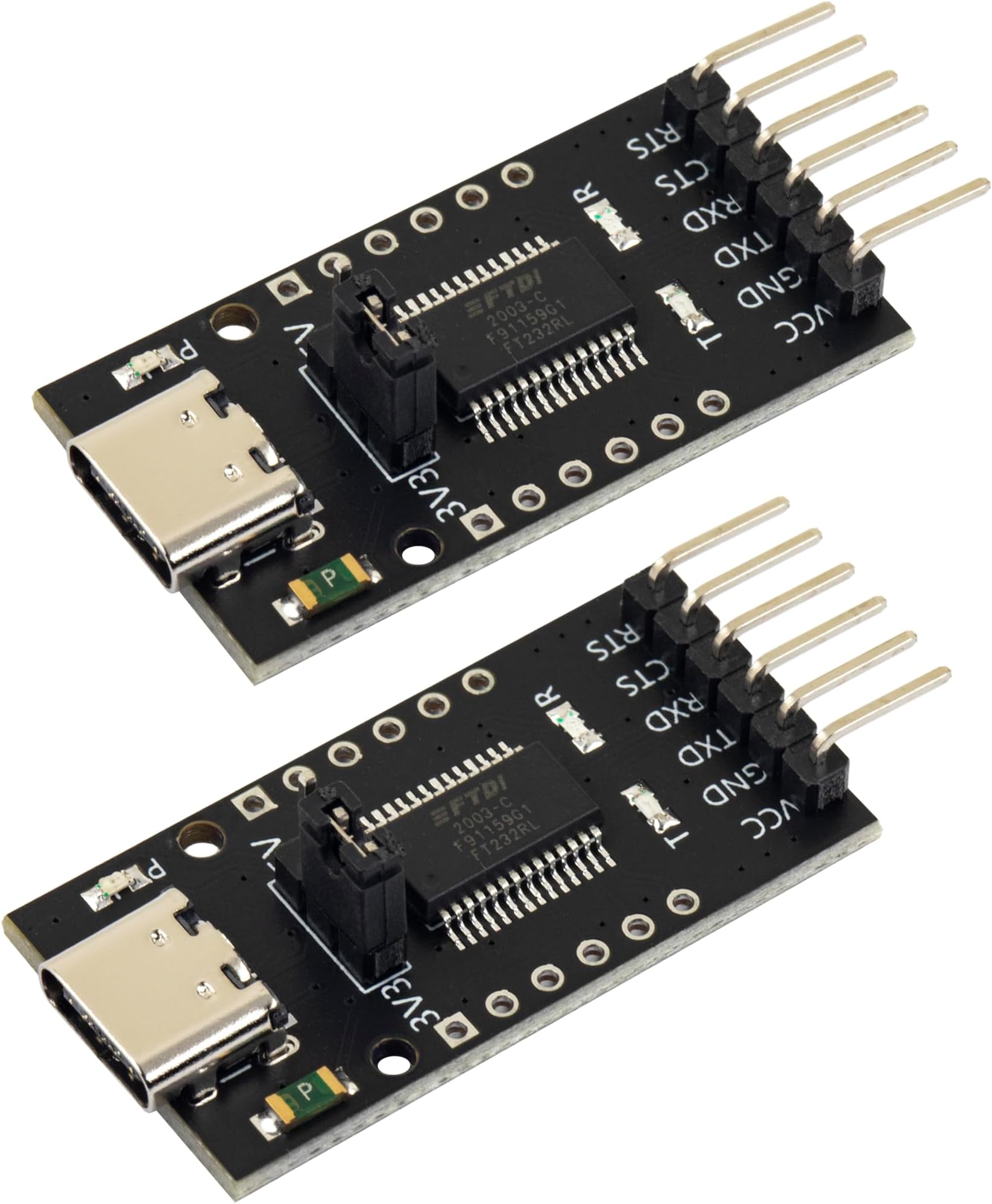 2pcs for FT232RL FTDI USB Type C to TTL Serial Converter Adapter Module 3.3V 5V Output 6Pin FT232 Breakout Board for Arduino