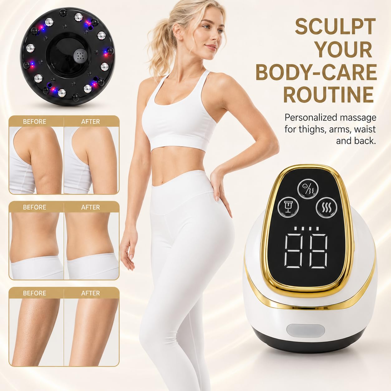 Massaggiatore Anticellulite 4 In 1 Per Tutto Il Corpo, Gua Sha Vuoto Calore | Massaggiatore Anticellulite Elettrico Senza Fili Con 9 Livelli Di Calore E Aspirazione Per Rassodare La Pelle E Tutto IlCorpo