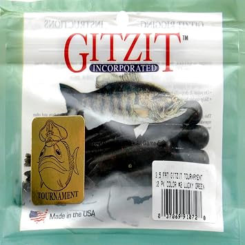 GITZIT Lucky Green Fishing Bait Lures 10-Pack, 3.5-Inch