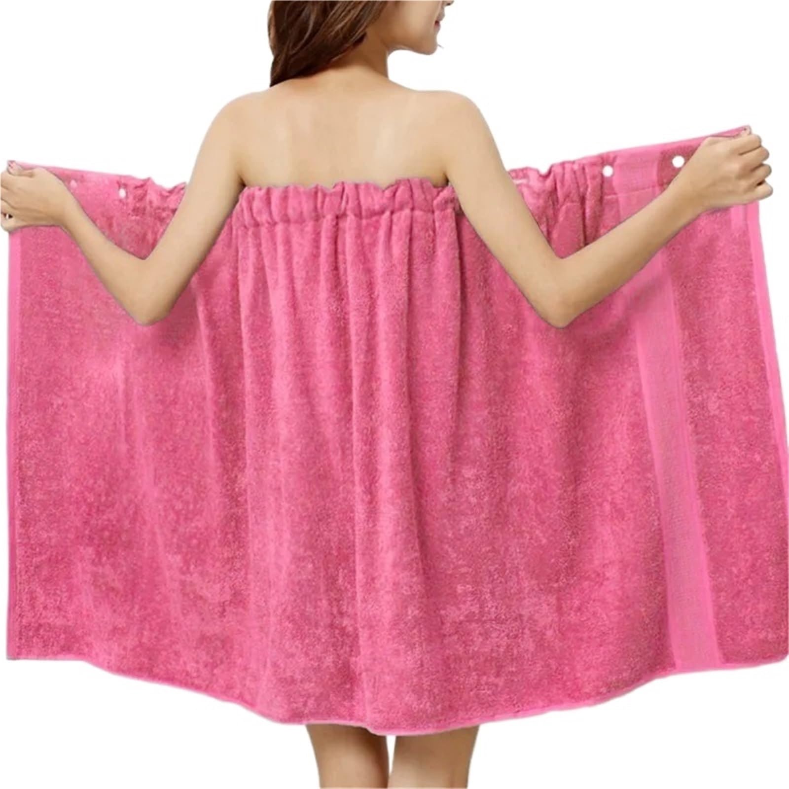 Handtuchkleid Baderock for Damen, super saugfähiges Badetuch, elastisches Schnallendesign, perfekt als Strandtuch oder am Pool(PINK)