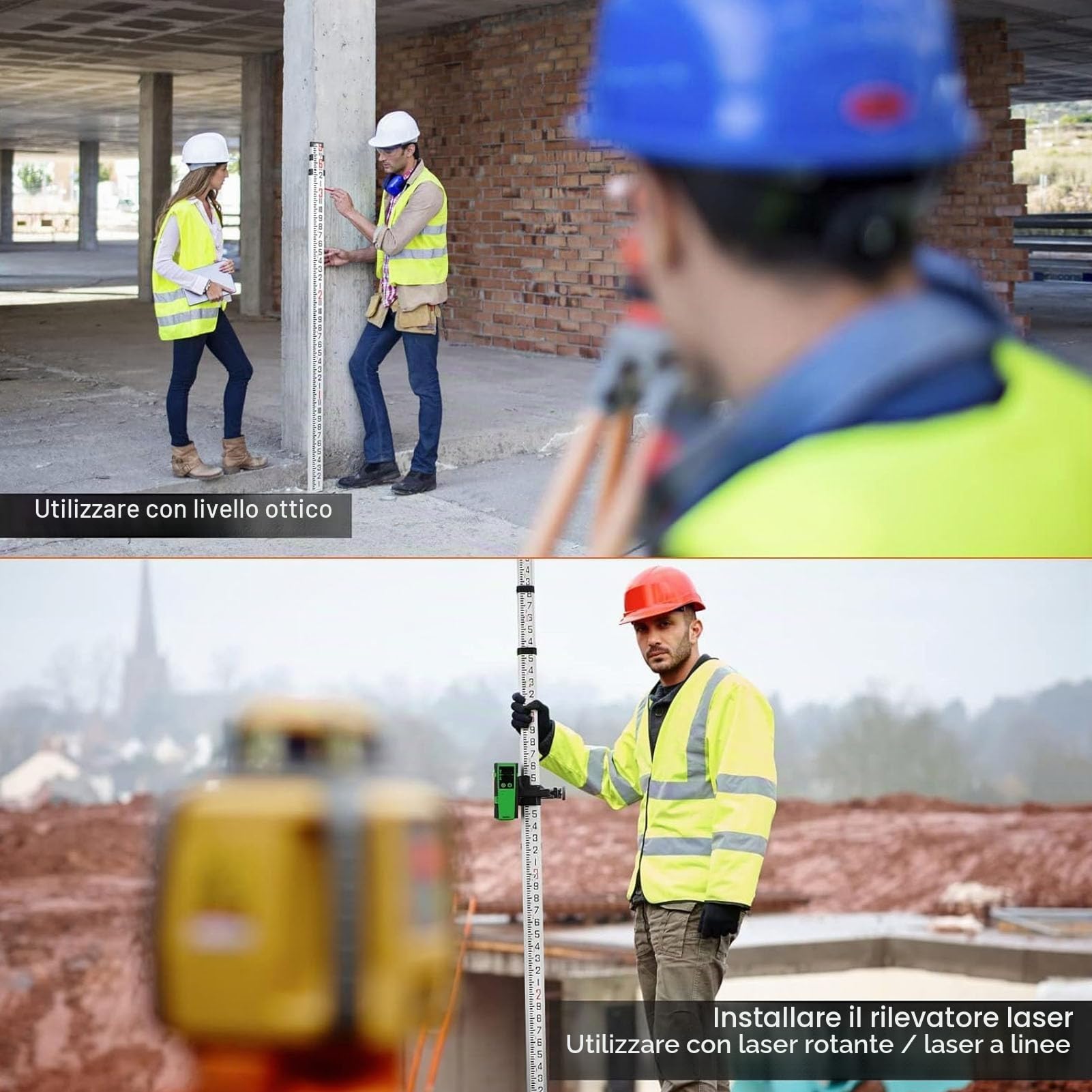 Treppiede con Asta Prismatica per Rilevamento, Strumento per Topografia Resistente Estensibile 75 a 120 Cm, Treppiede con Asta in Alluminio, Treppiede per Stazione Totale con
