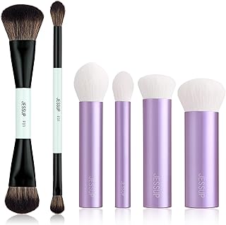 Jessup Pinceles de maquillaje 2pcs doble cara...