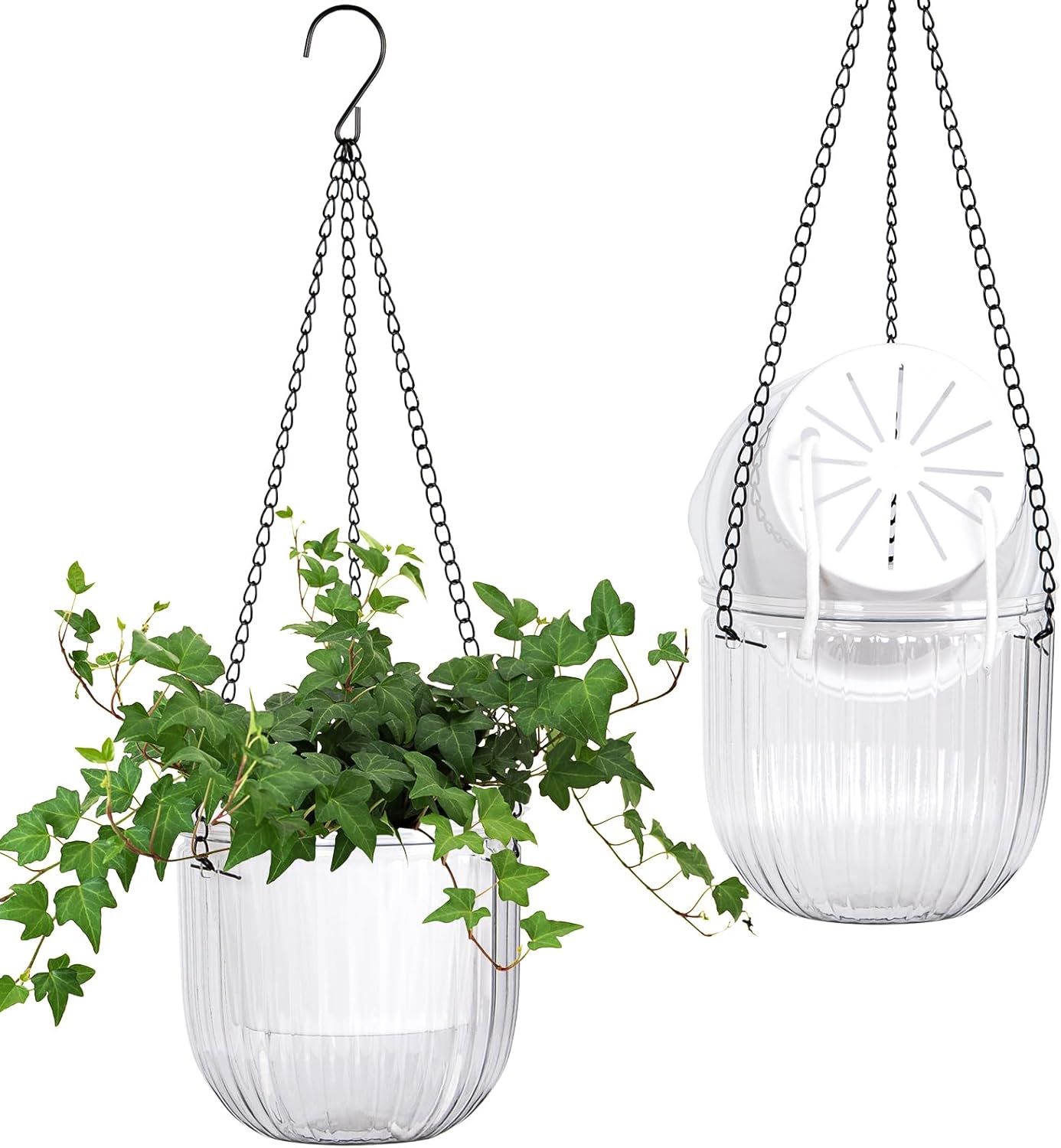 QCQHDU 2 Pack Hanging Planters for Indoor Plants, 6.5 Inch