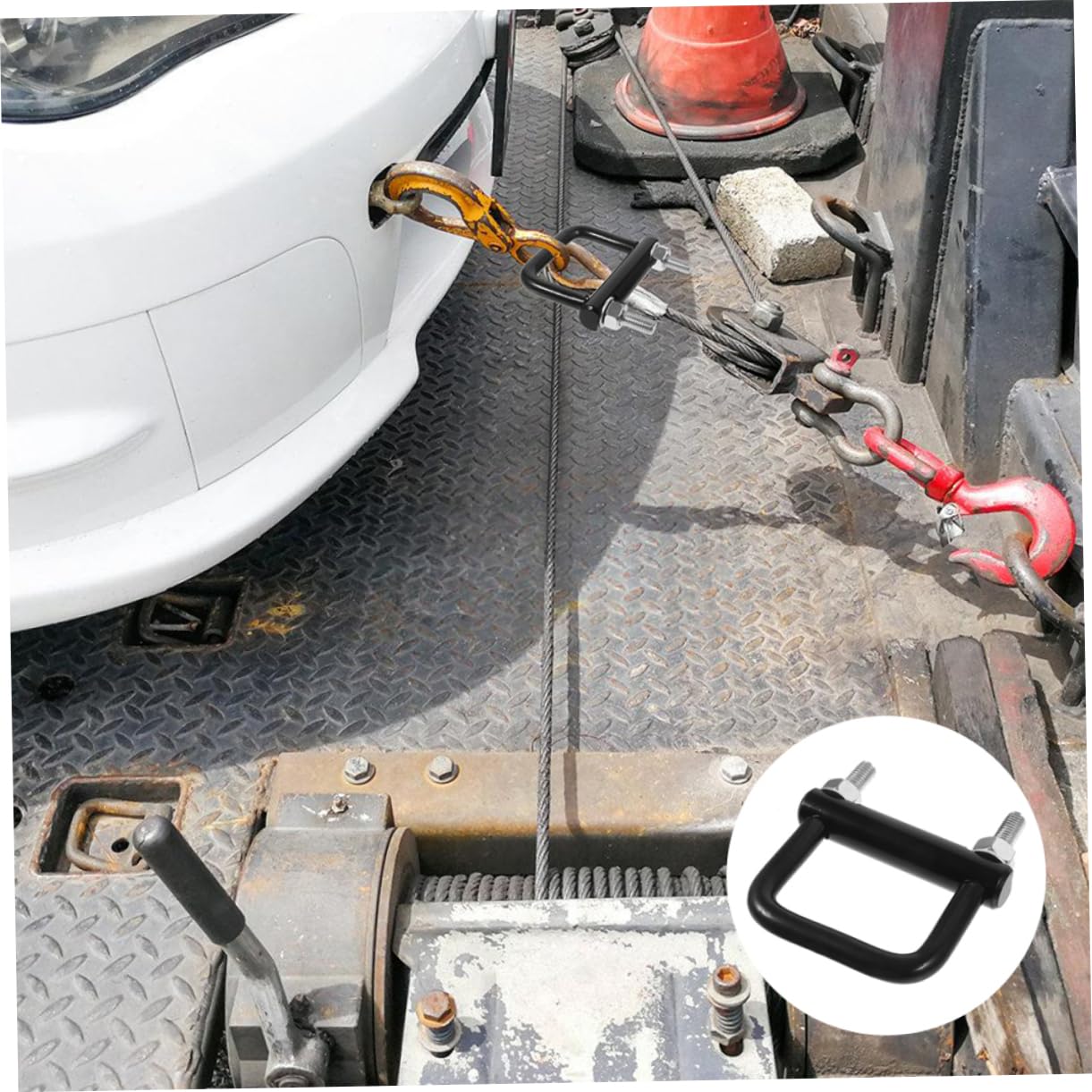 2piezas Grillete De Remolque Negro Resistente y Robusto Tensor De Metal De Alta Resistencia Accesorio De Fijación De Remolque Para Enganche De Cucharón Abrazadera Camping y