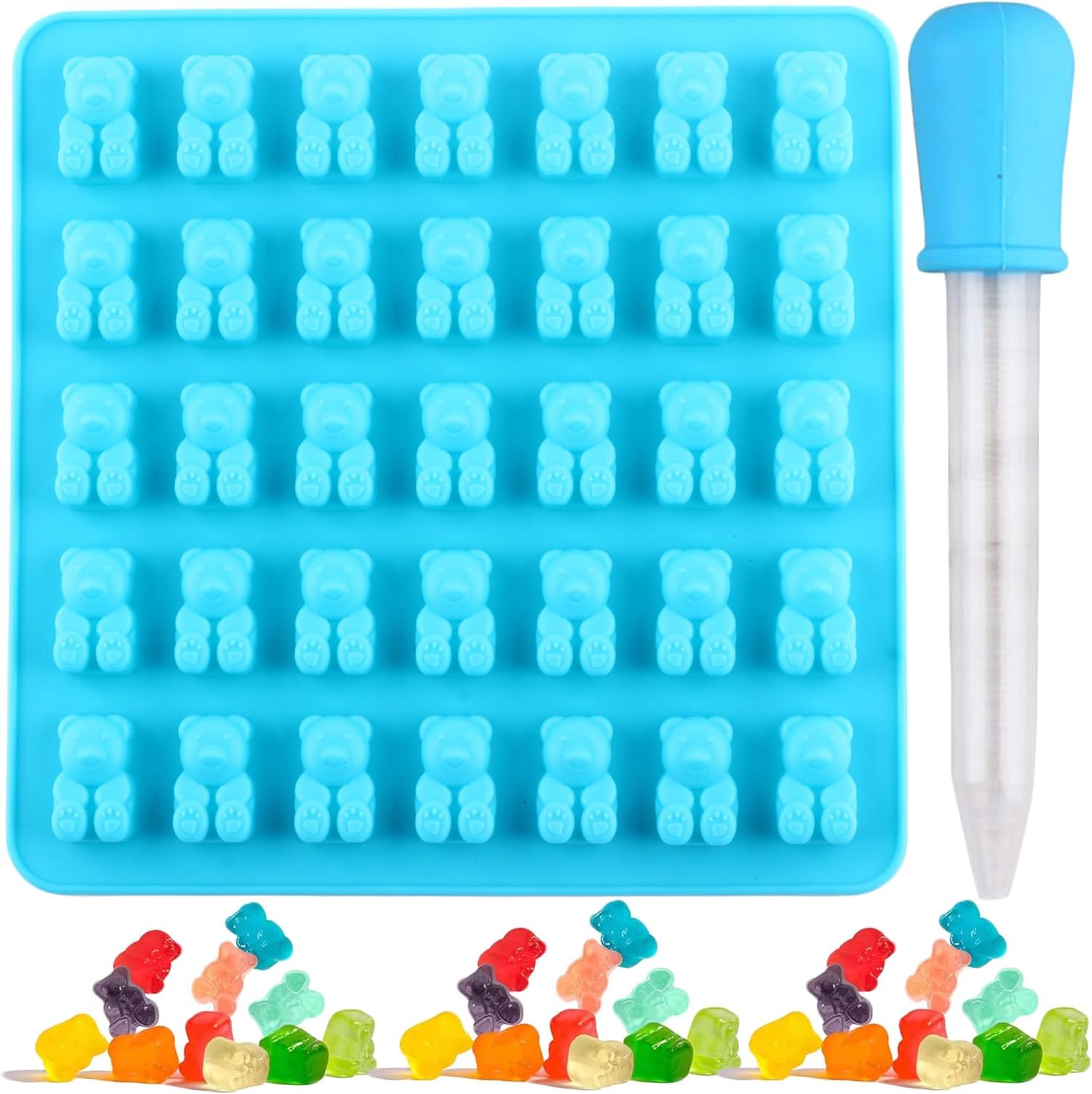 Large Gummy Bear Molds Teddy Bear Silicone Candy Mold With 1 Dropper