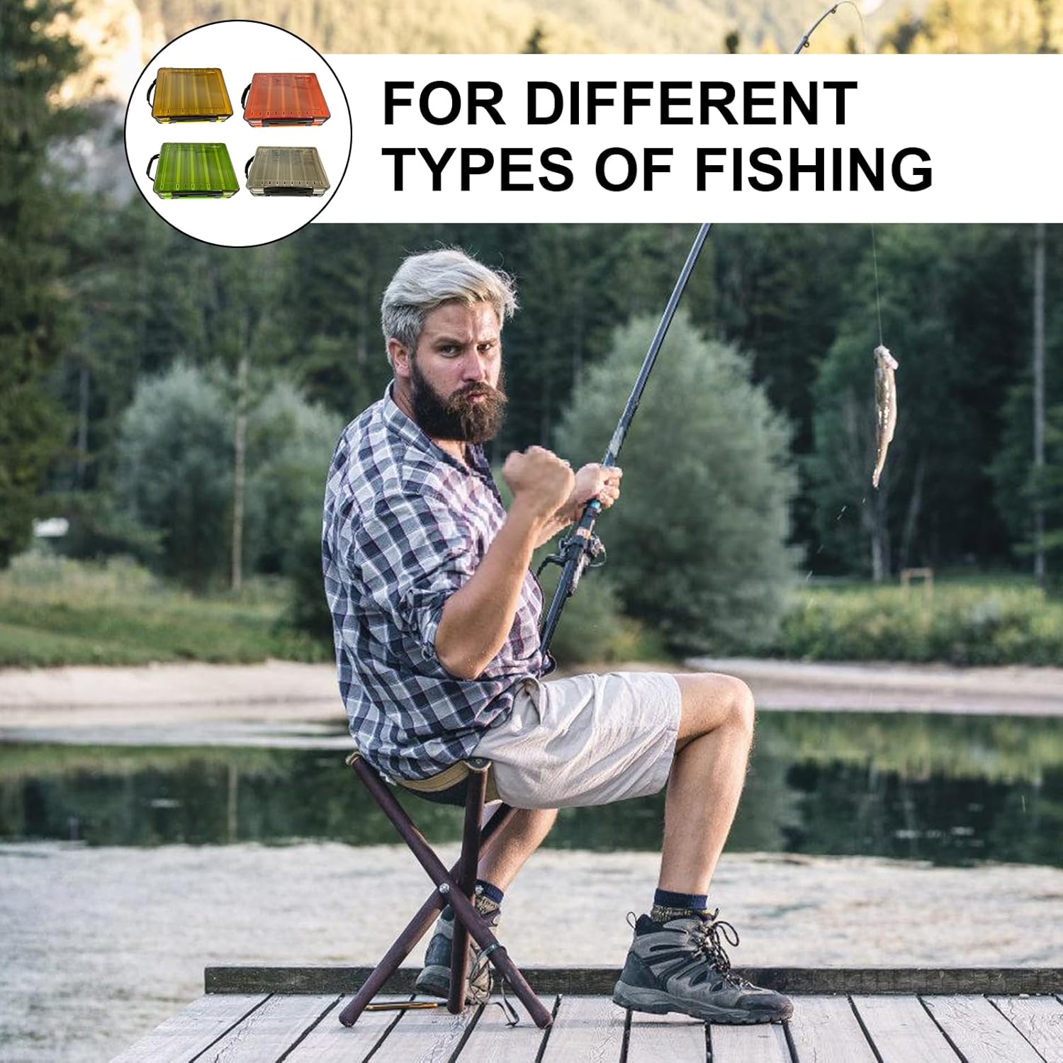 Double Side Tackle Carrying Case Large Clear Fishing Lures Storage Box Tackle Organizers Tackle Tool Box