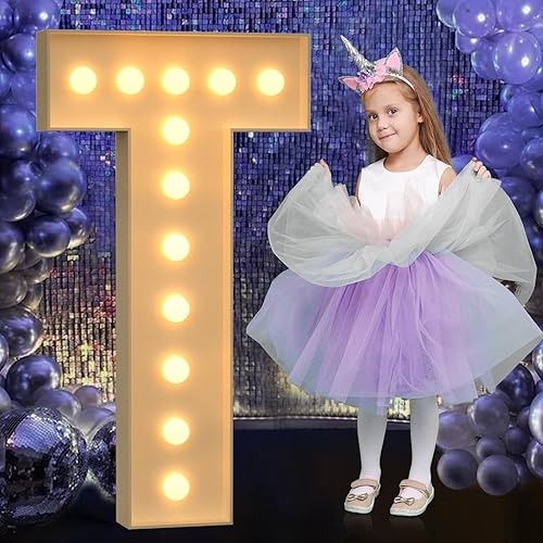 Miniatura 165 de Números iluminados grandes de 4 pies, números de marquesina 2 para decoraciones de cumpleaños de 21 para niños y niñas, números gigantes iluminados