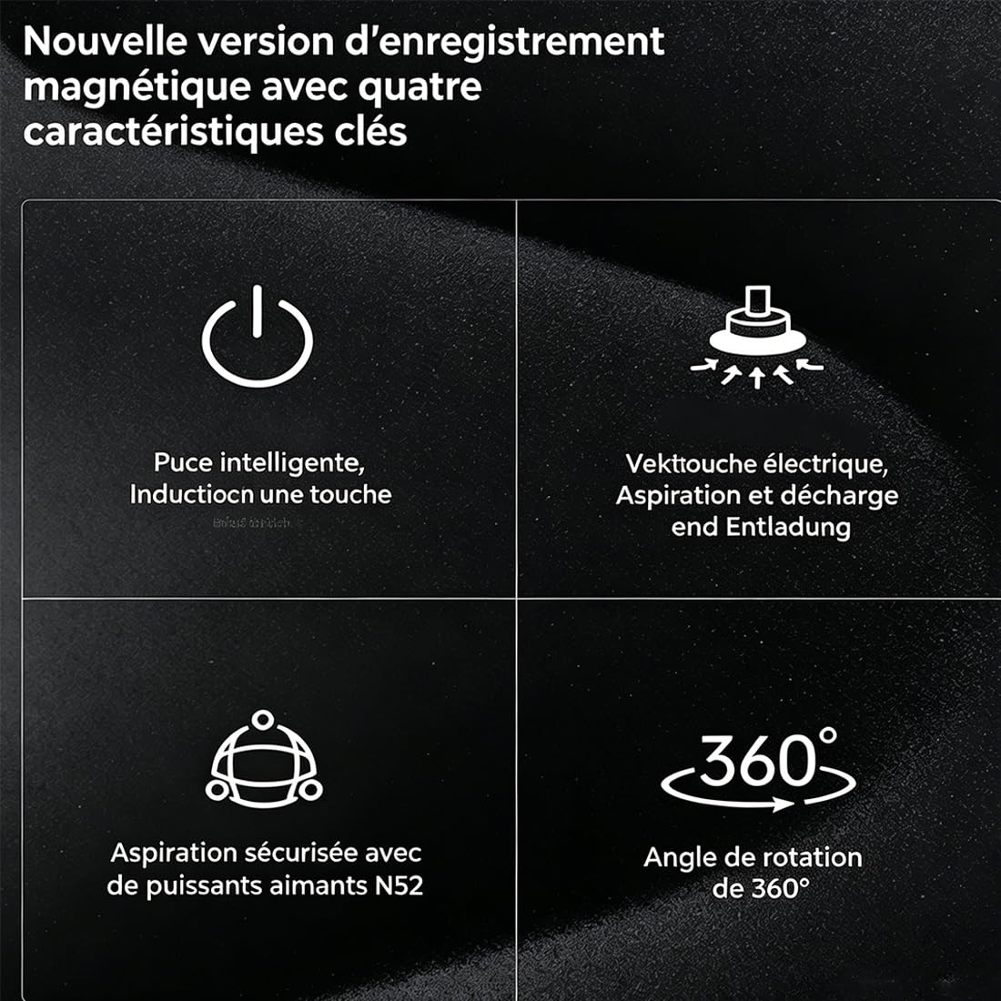 Support de Téléphone Fromevo, Support Telephone Voiture Ventouse, 360° Réglable Accessoires Auto, Stable et Antidérapant, Compatible Tous Smartphones, Idéal pour Bureau, Voiture, Appels et Vidéos (A)