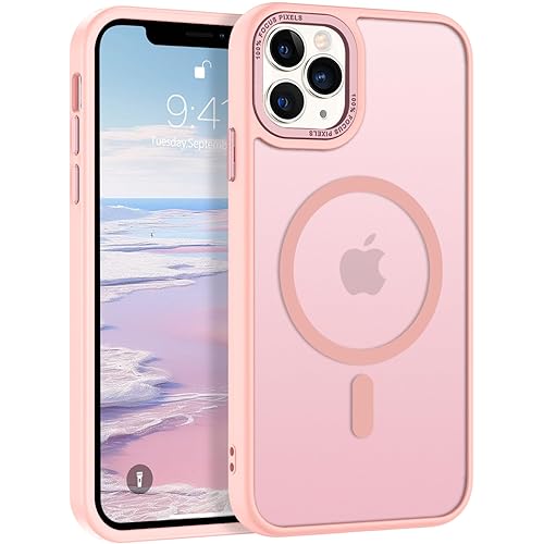 BENTOBEN iPhone 11 Pro Case [Compatible with Magsafe] Translucent Matte Magnetic iPhone 11 Pro Phone Case Slim Thin Shockproof Bumper Women Men Protective Cases Cover for iPhone 11 Pro 5.8" 2019, Pink