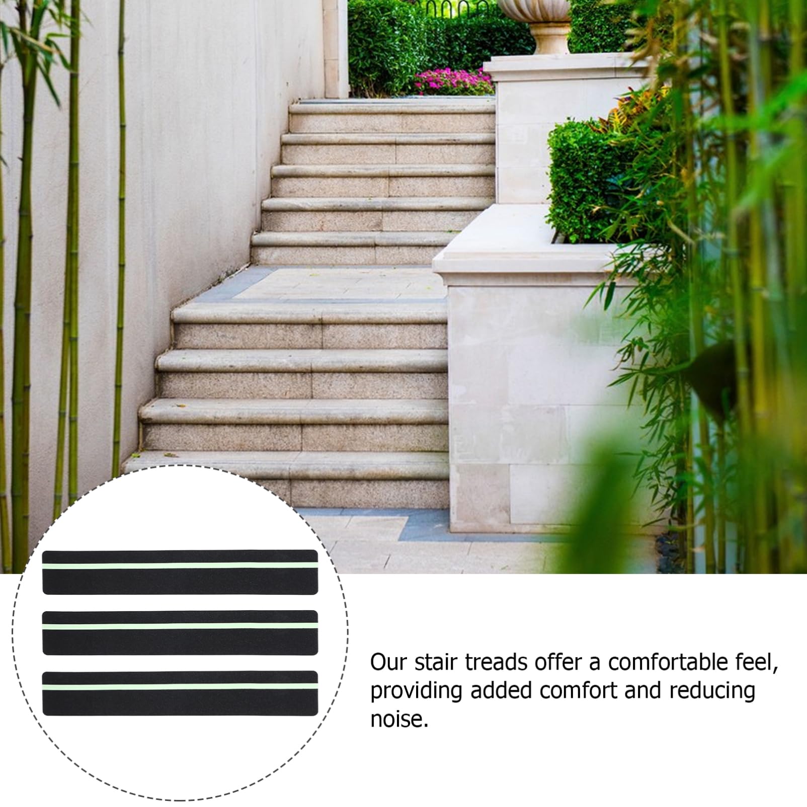 Holibanna 12 Piezas Tread Antideslizante de Madera para Escaleras Interiores y Exteriores Tiras Nocturnas para Mayor Visibilidad para de Madera y Decks Protección Antideslizante para