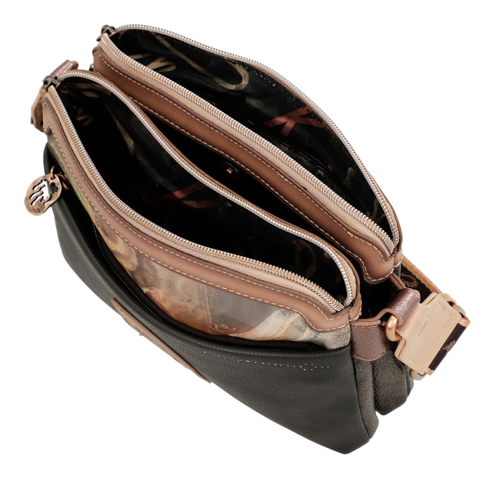 Anekke Bandolera 2 Compartimentos Dreamverse - Multi-Compartimento | Mediano | Bandolera - Medidas: 24/16/8 Cm - Accesorios Y Complementos Mujer
