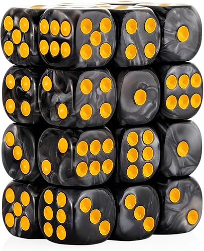 Miniatura 166 de Juego de 36 dados mini de 0.472 in, 6 caras, juego de dados con patrón de perlas, 6 dados estándar para Yahtzee, Bunco o enseñanza de matemáticas