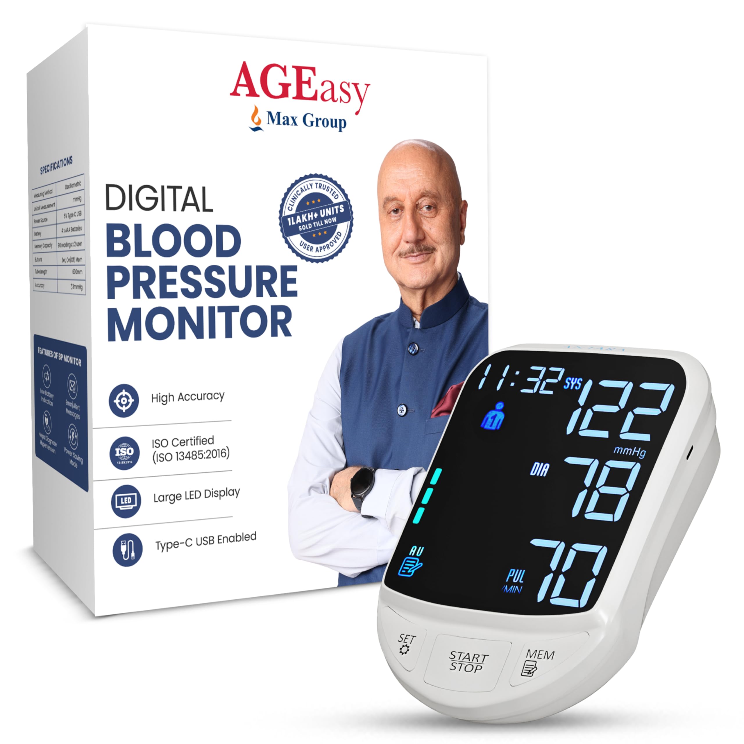 (Max Group) Fully Automatic Digital Blood Pressure Monitoring Device | BP Apparatus for Home | Portable Digital BP Check Machine for Hypertension & Managing Heart Health | Arm Circumference (22-42cm)-image-17