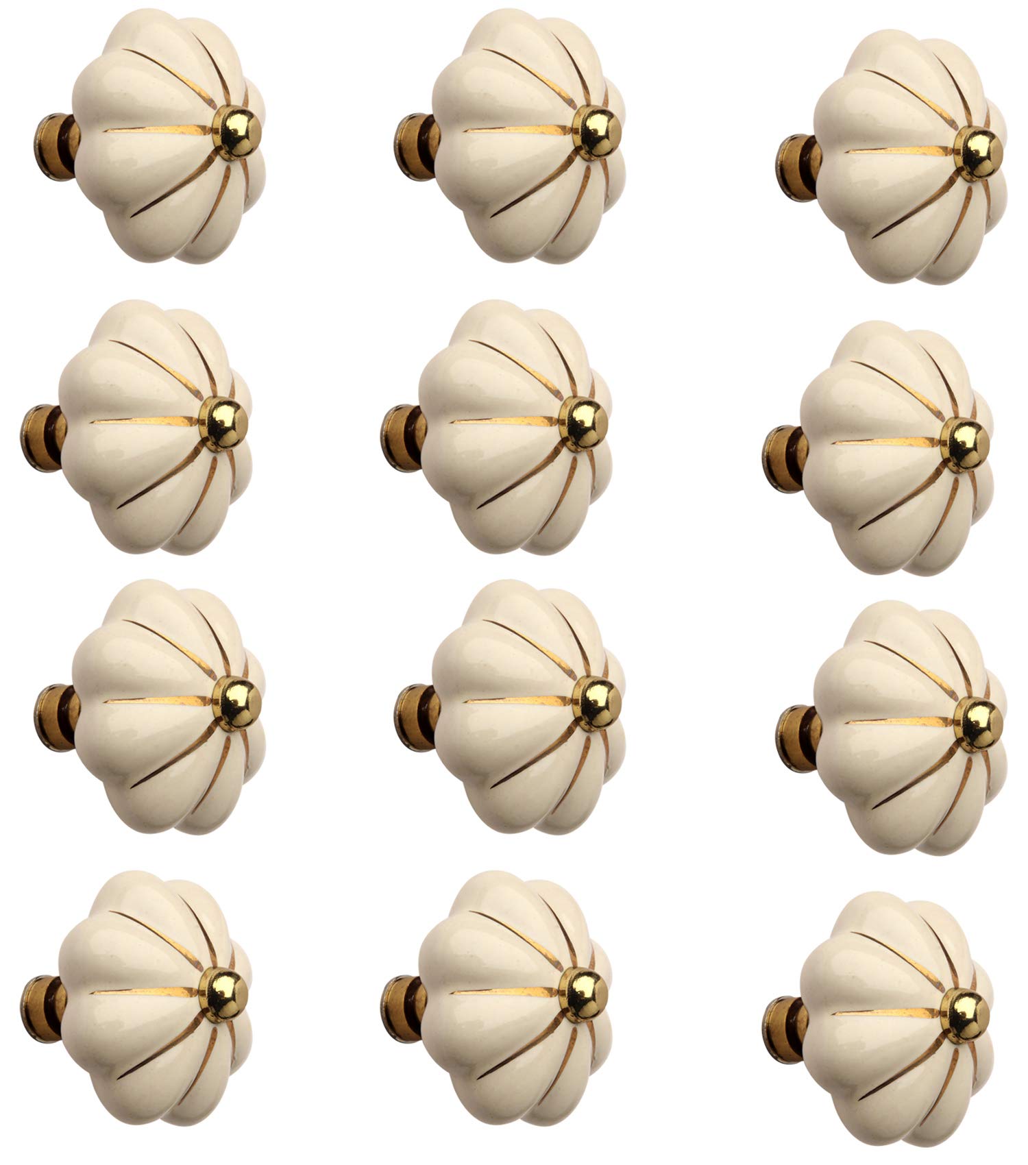 HOBKNOBS Fluted Ceramic Polished Brass Cabinet/Drawers Knob Cream/Gold (12). (B07S48532R) Amazon Price History, Amazon Price Tracker