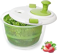 XAYCDEH’N Large 5-Quart Salad Spinner: Wash, Spin & Dry Lettuce, Veggies, Fruits Fast - Stainless Steel