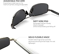 Vista 4 de SUNGAIT lentes de sol polarizados rectangulares livianos con protección 100% contra rayos UV