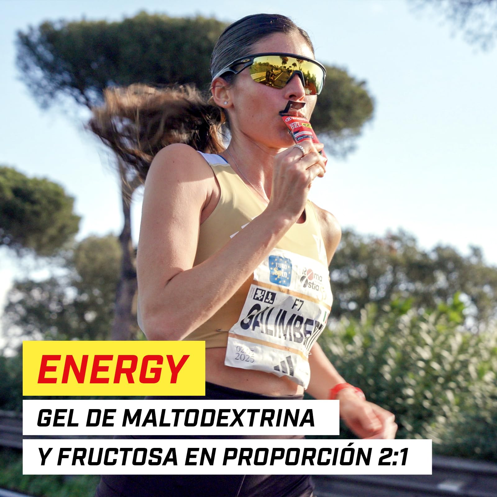 Enervit Carbo Gel C2:1PRO con Cafeína, Gel Energético con 40g Carbohidratos, Actividades de Alta Intensidad, +50% Carbohidratos Absorbidos, Sabor Cola, Sin Gluten, Alta Digestibilidad, 7 Pack de 60ml