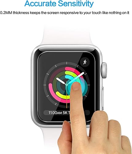 Miniatura 2 de Tourist [Paquete de 3 protectores de pantalla de vidrio templado compatibles con Apple Watch de 1.496 in Series 3/2/1, dureza 9H, antiarañazos,