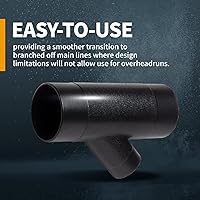 Vista 6 de POWERTEC 70106 Conector de manguera de recolección de polvo de ajuste en Y de 4 pulgadas, negro y conector de manguera de recolección de polvo 70190