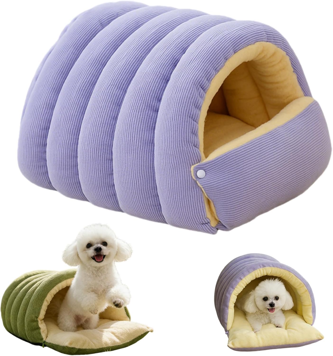 Warmth Cozy Dog Cat Bed Comfort Plush Pet Cave 2026 New Winter Tent for Dog and Cat Fluffy Semi Enclosed Cute Pet Bed for Indoor Cats & Small Dogs Warm and Breathable (Purple, S)
