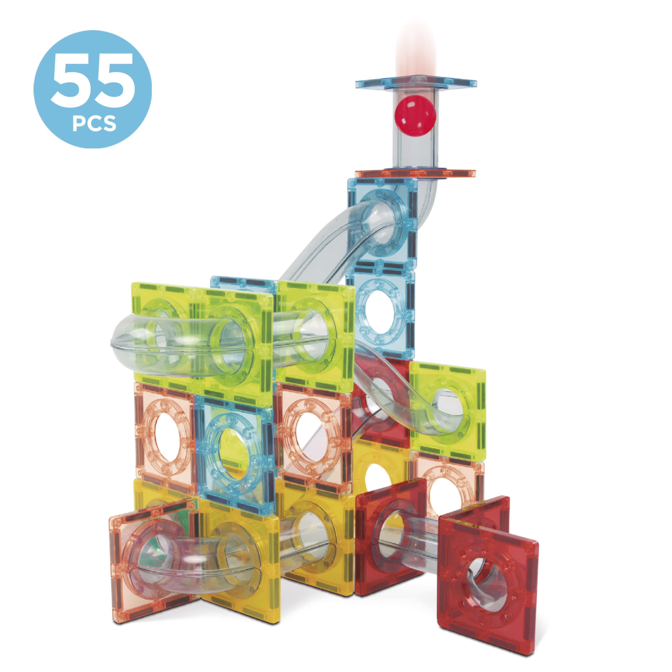 Educa - Magnetics Stem Tracks 55 sztuk | Zestaw edukacyjny z magnetycznymi blokami konstrukcyjnymi 3D | Architektura i geometria | Magnesy dla dzieci od 3 4 5 lat (20731)