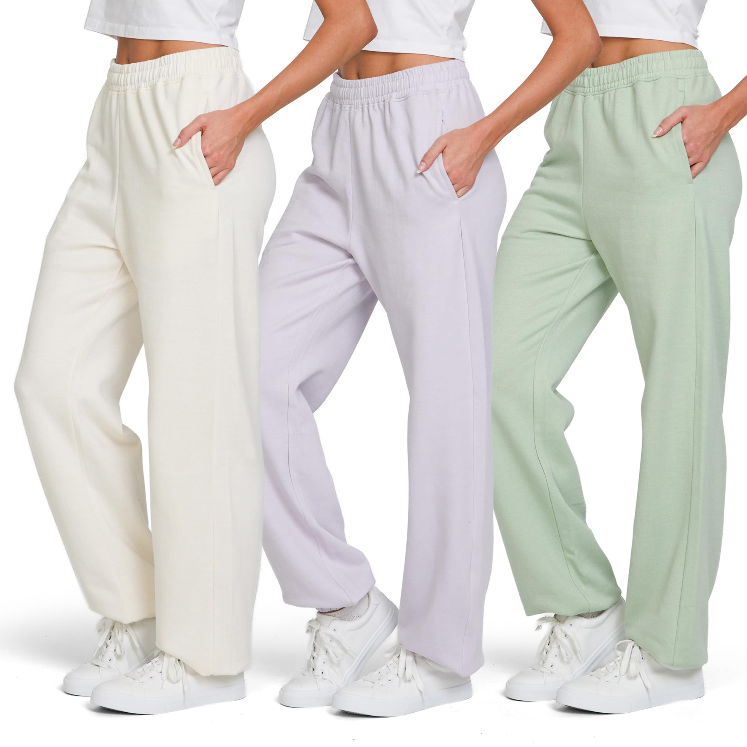 ultra performance womens joggers wide leg 3 pack sweatpants women’s active jogger’s baggy cinch bottoms sweat pants for women