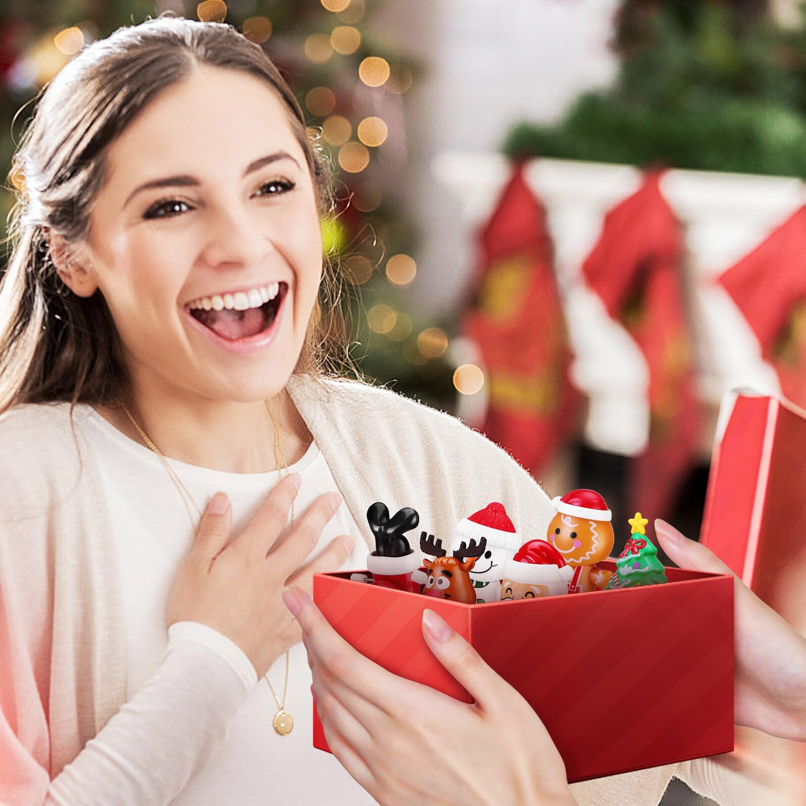 Gatuida 6 Pezzi Giocattoli Carica Halloween in ABS Divertente per Feste Regalo per Include Albero di Natale Babbo Natale e Altri Personaggi