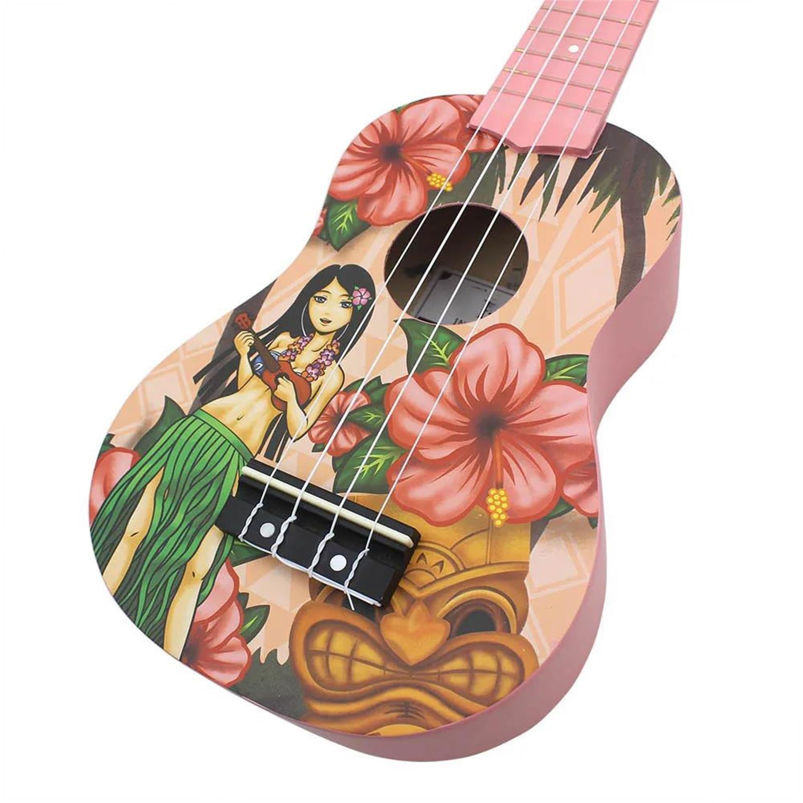 21 Zoll Ukulele 4 Saiten Hawaii-Gitarre Rosa Mini-Ukulele Mit Tasche Saiten Stimmgerät Gitarrenteile Ukulele Set