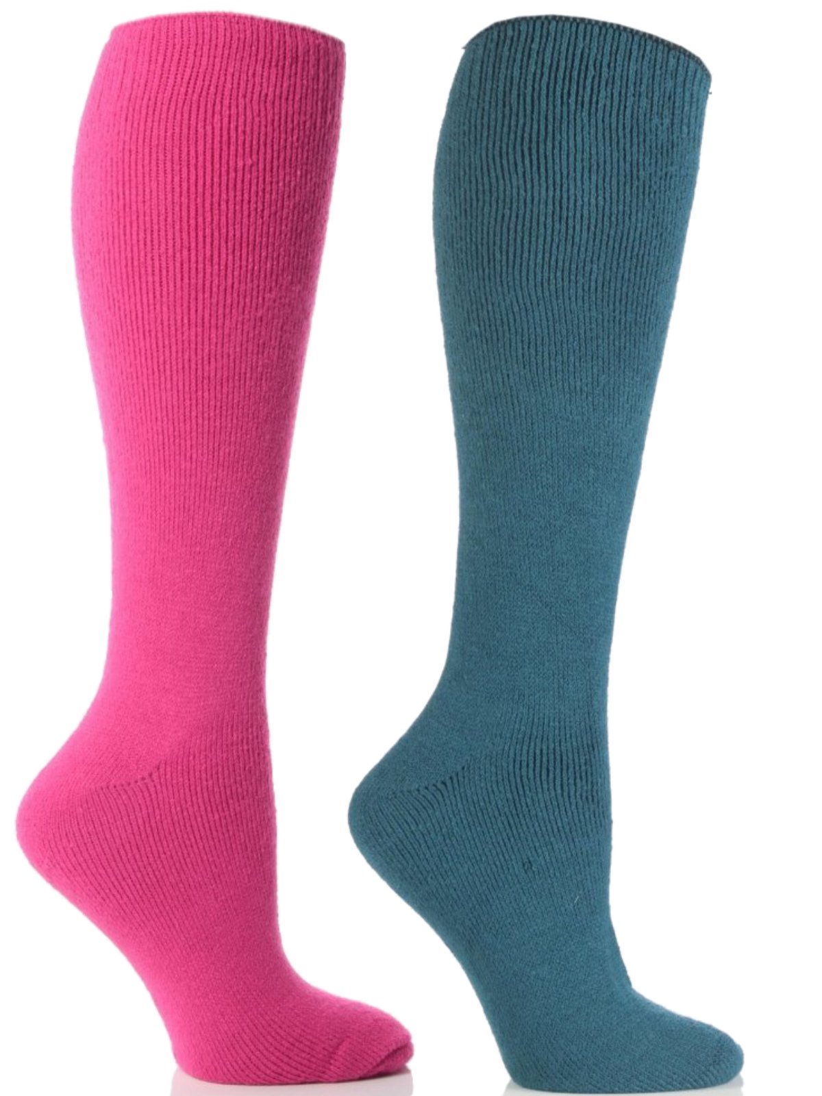 2 Pairs of Ladies 'David James' Gentle Grip Top Wellington Boot Socks / UK Size 4-8 Eur 37-41