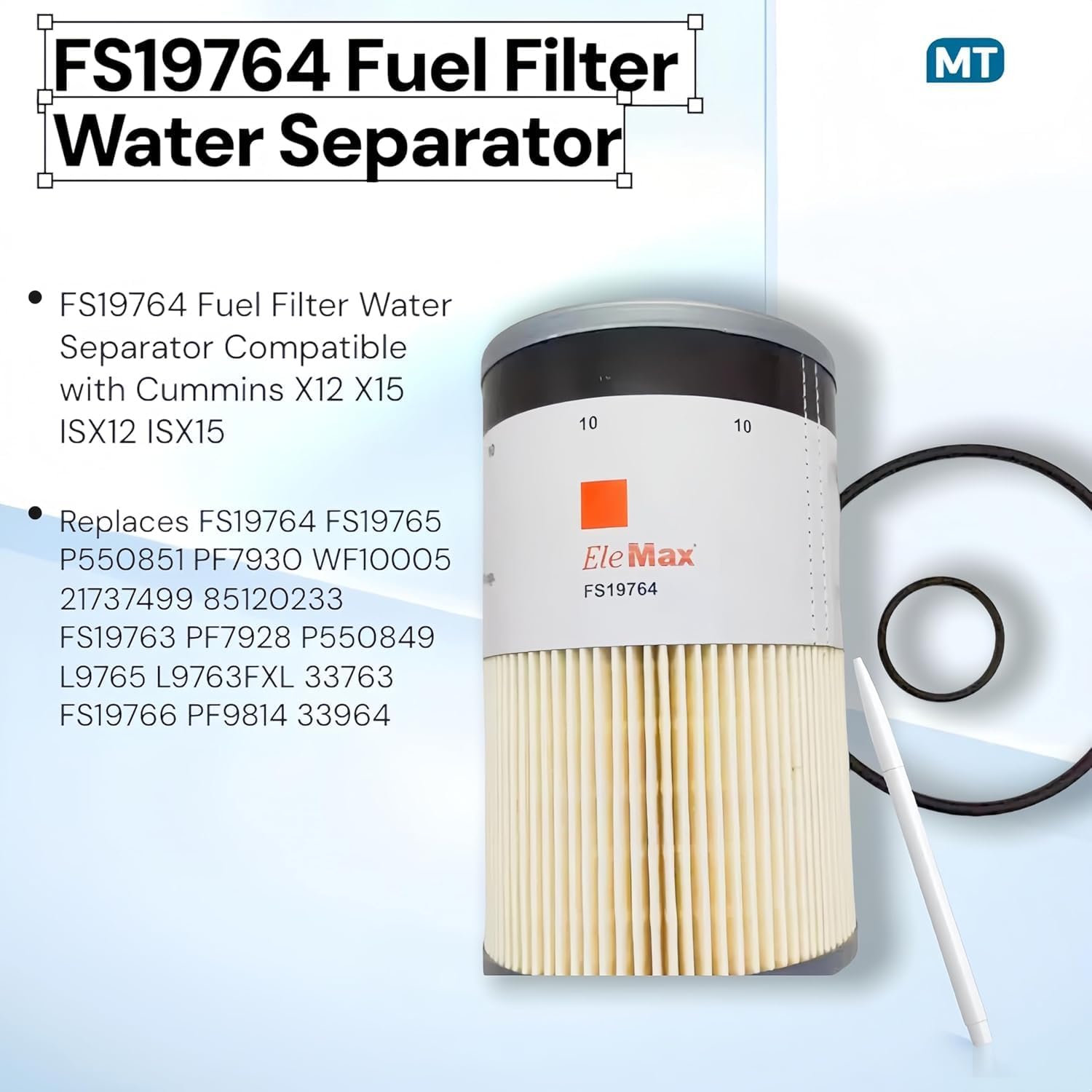 LF14000NN FF5776 FS19764 Filter Kit Compatible with CumminsX12 X15 ISX12 ISX15 Diesel Engine. Replace K37-1012 K37-1011 2864993 2893612 C3685306 4331007 96498 4367100 LF9080 P559000