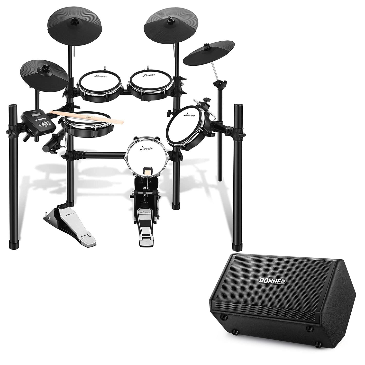 Buy Donner DED200 Electric Drum Set with Electric Drum AMP, 80Watt Wireless Electronic Drum