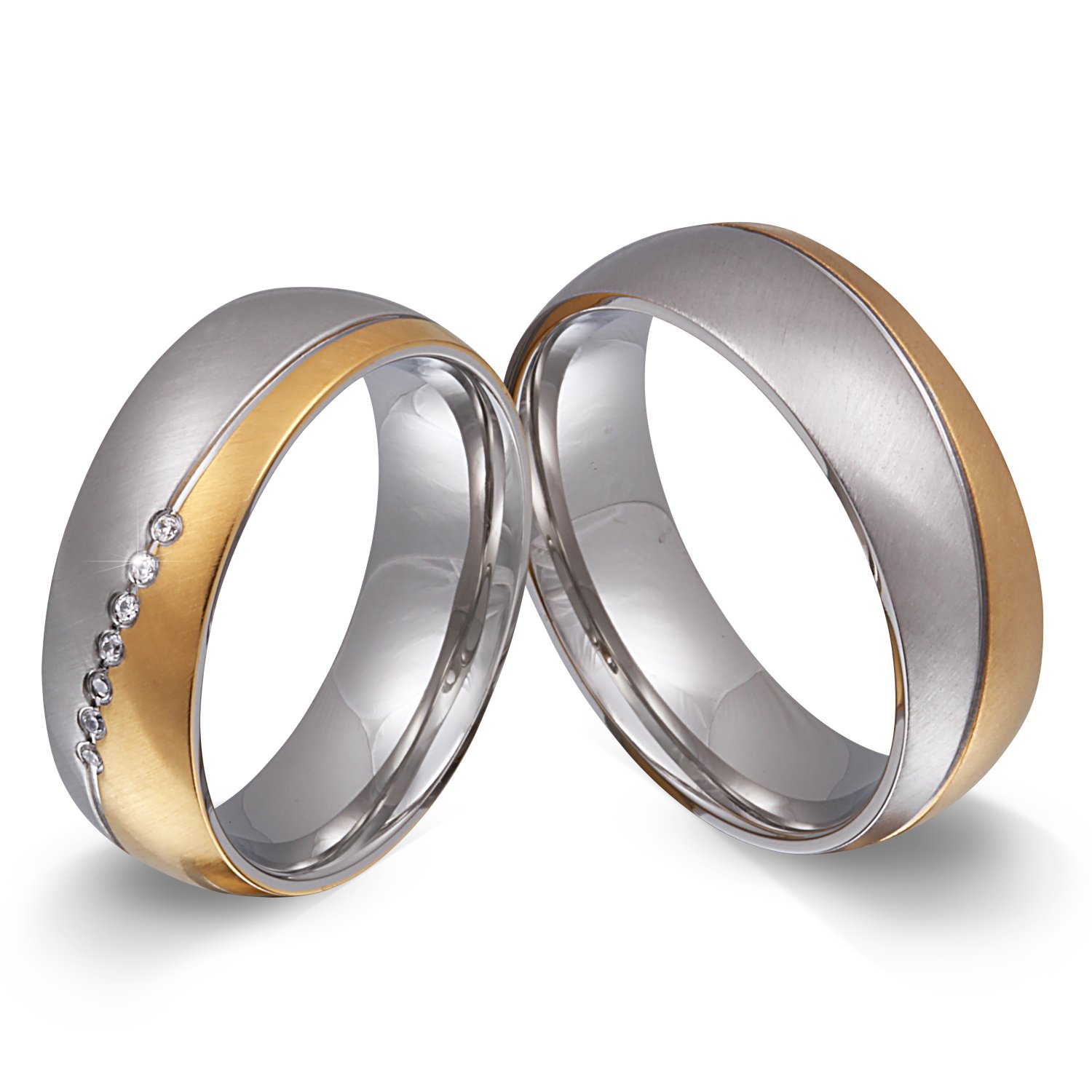 Juwelier Schönschmied - Unisex Partnerringe Trauringe Freundschaftsringe Eheringe Chiswick Edelstahl Zirkonia 172HDac - Kostenlose Wunschgravur mit AMAZON KONFIGURATOR online gestalten!