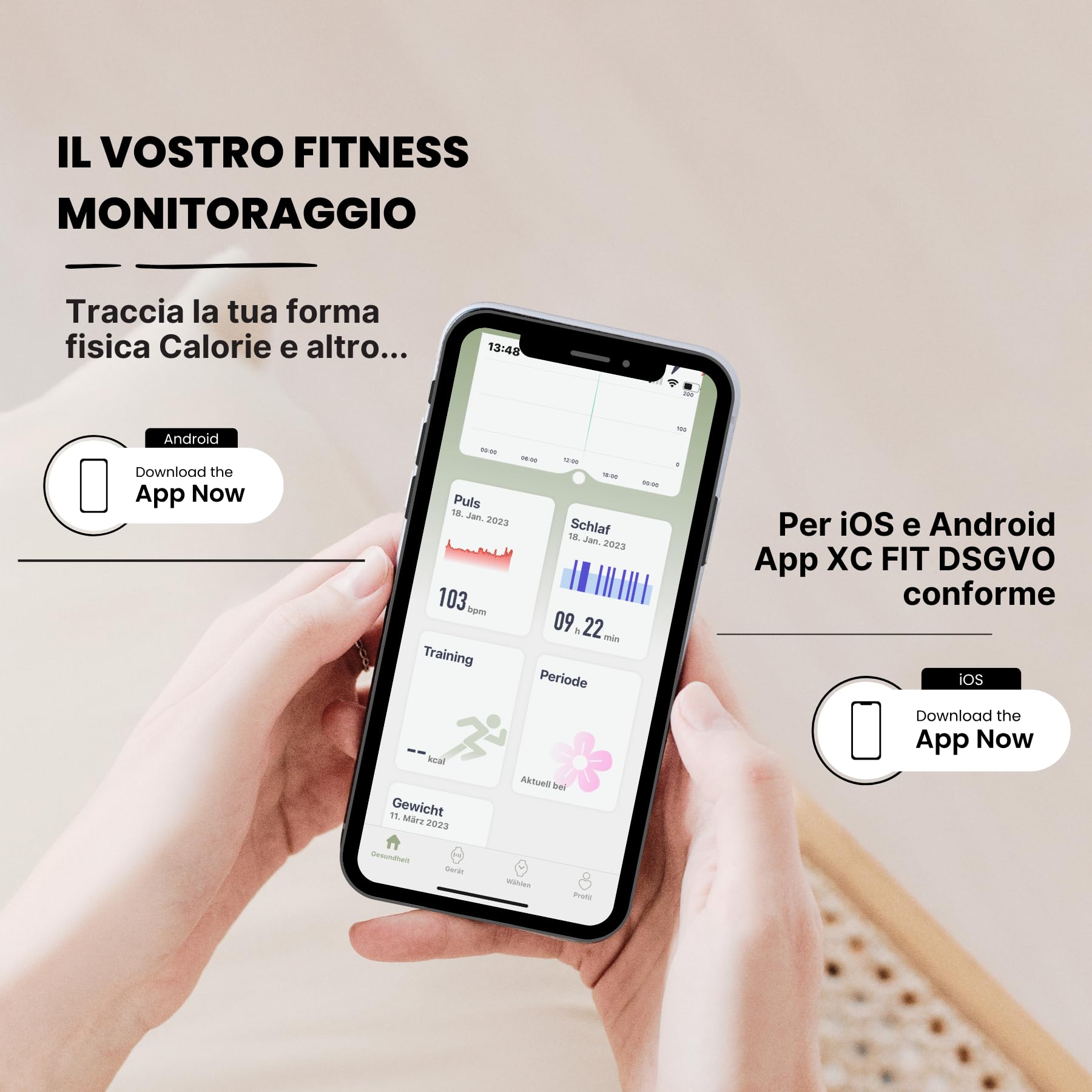 XCOAST SIONA 2 smartwatch da donna (4,2 cm) iOS e Android, Fitness Tracker, AMOLED, 21 sport, 150 watchfaces, ossigeno nel sangue, ultra piatto (6,9 mm), impermeabile, impulso, pressione sanguigna