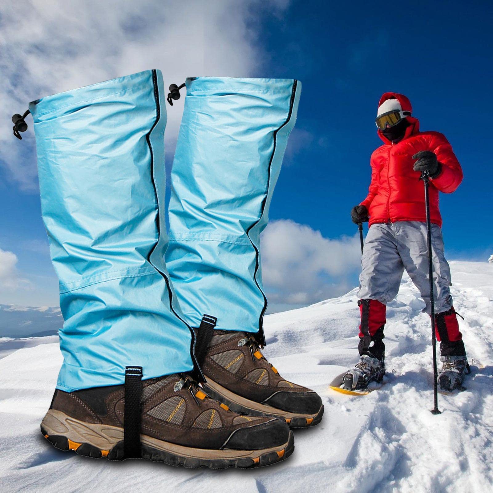 Lot de 2 guêtres de jambe pour femme - Imperméables - Réglables - Pour la randonnée, la marche, la chasse, l'escalade, les raquettes