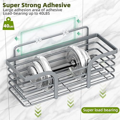 Miniatura 6 de Yougai Paquete de 3 estantes organizadores de regadera, organizador de almacenamiento de baño de esquina a prueba de óxido, organizador de ducha