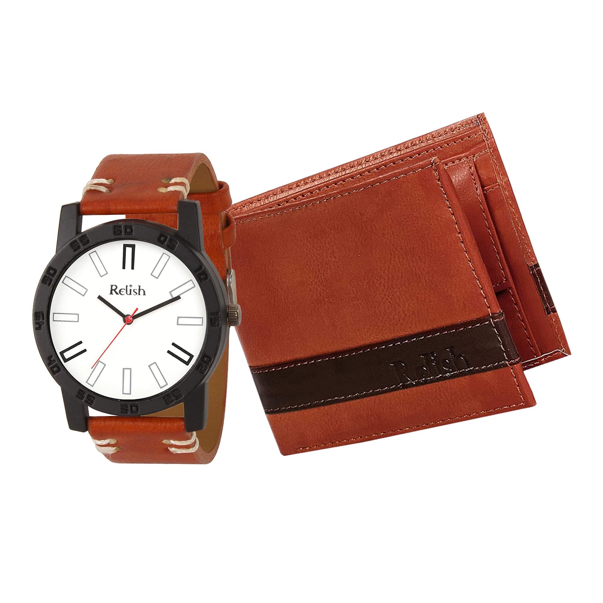 Relish Analog Watch and Wallet for Mens Boys | Choose Gift Set Brown, Black, Blue Watch and Wallet | Rakhi Gift for Brother (B0C16SJ5YG) Amazon Price History, Amazon Price Tracker