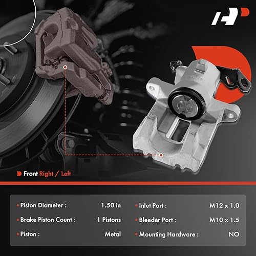 Miniatura 2 de A-Premium Pinza de freno de disco sin soporte compatible con modelos Audi y Volkswagen seleccionados - TT 2000-2006, Beetle 2000-2008, para Golf